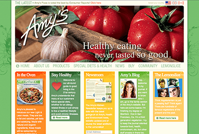 Amys Kitchen Corporate Website